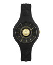 【送料無料】 ヴェルサス ヴェルサーチ レディース 腕時計 アクセサリー Women's 3 Hand Quartz Fire Island Black Silicone Watch, 39mm Black