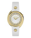 yz FTX FT[` fB[X rv ANZT[ Women's Tortona Crystal 2 Hand Quartz White Genuine Leather Watch, 38mm Ion Plating Yellow Gold