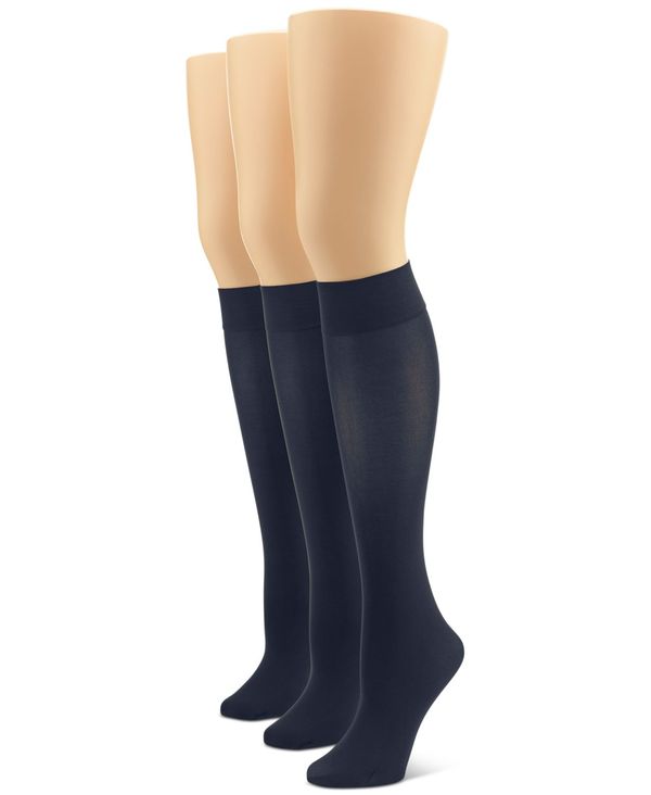 yz q[ fB[X C A_[EFA Women's 3-Pk. Soft Opaque Knee-High Socks Navy Pack