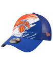 【送料無料】 ニューエラ メンズ 帽子 アクセサリー Men's Blue New York Knicks Marble 9FORTY Trucker Snapback Hat Blue