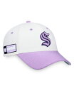 【送料無料】 ファナティクス メンズ 帽子 アクセサリー Men's Branded White, Purple Seattle Kraken 2022 Hockey Fights Cancer Authentic Pro Snapback Hat White, Purple