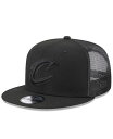 【送料無料】 ニューエラ メンズ 帽子 アクセサリー Men's Black Cleveland Cavaliers Classic 9FIFTY Trucker Snapback Hat Black