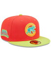 【送料無料】 ニューエラ メンズ 帽子 アクセサリー Men's Red, Neon Green Chicago Cubs Lava Highlighter Combo 59FIFTY Fitted Hat Red, Neon Green