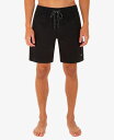 yz n[[ Y n[tpcEV[c  Men's Cruiser Pleasure Point Volley Casual Shorts with Elastic Waist and Back Pockets for Everyday Wear Black