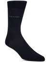 【送料無料】 カルバンクライン メンズ 靴下 アンダーウェア Men's Socks, Giza Cotton Flat Knit Crew Navy