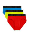 【送料無料】 ツーイグジスト メンズ ブリーフパンツ アンダーウェア Men's Mesh No Show Performance Brief, Pack of 3 Fiery Red, Electric Blue, Safety Yellow