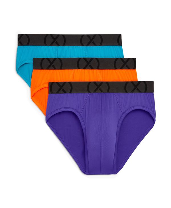 【送料無料】 ツーイグジスト メンズ ブリーフパンツ アンダーウェア Men 039 s Mesh No Show Performance Brief, Pack of 3 Performance Purple, Shocking Orange, Atomic Blue