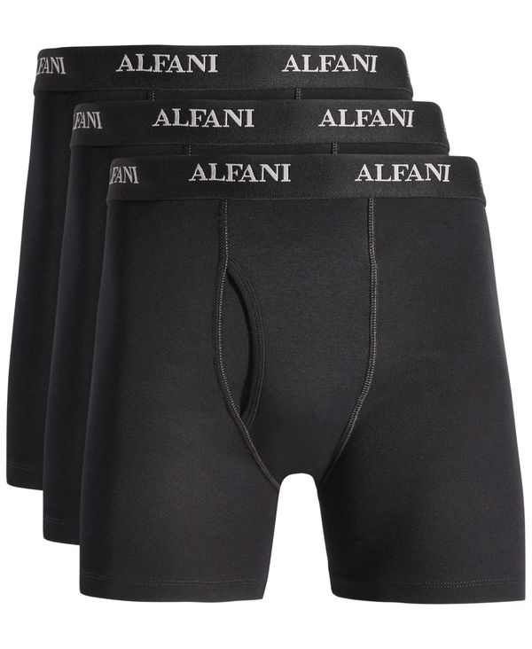 【送料無料】 アルファニ メンズ ボクサーパンツ アンダーウェア Men 039 s Regular-Fit Solid Boxer Briefs, Pack of 4, Created for Macy 039 s Deep Black