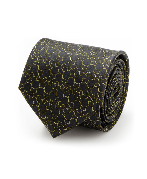 ディズニー  ディズニー メンズ ネクタイ アクセサリー Mickey's 90th Anniversary Compact Silhouette Men's Tie Black