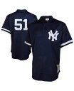 【送料無料】 ミッチェル&ネス メンズ シャツ トップス Men's Bernie Williams Navy New York Yankees Cooperstown Mesh Batting Practice Jersey Navy(4)