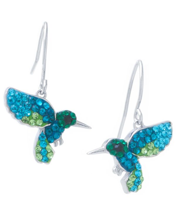 【送料無料】 ジャーニ ベルニーニ レディース ピアス・イヤリング アクセサリー Multi Pave Crystal Hummingbird Wire Drop Earrings set in Sterling Silver GREEN/BLUE