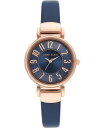 【送料無料】 アンクライン レディース 腕時計 アクセサリー Women's Navy Blue Leather Strap Watch 30mm Navy Blue