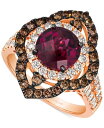 【送料無料】 ル ヴァン レディース リング アクセサリー Pomegranate Garnet (2-1/10 ct. t.w.) & Diamond (1-1/4 ct. t.w.) Statement Ring in 14k Rose Gold 14K Strawberry Gold Ring