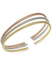 【送料無料】 イタリアン ゴールド レディース ブレスレット・バングル・アンクレット アクセサリー 3-Pc. Set Twisted Cable Cuff Bracelets in 14k Tricolor Gold-Plated Sterling Silver Tri-Color