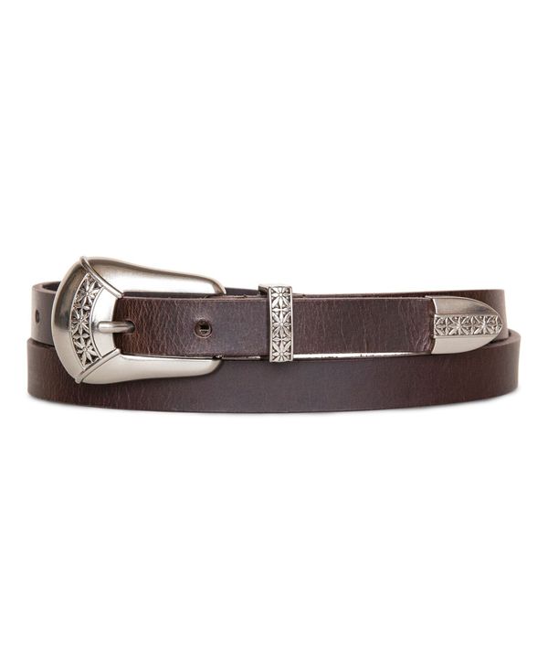 【送料無料】 ラッキーブランド レディース ベルト アクセサリー Women's Western Hardware Leather Pant Belt Brown