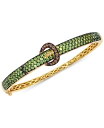 yz  @ fB[X uXbgEoOEANbg ANZT[ Chocolatier&reg; Green Apple Peridot (3 ct. t.w.), Chocolate Diamonds (1/4 ct. t.w.) & Vanilla Diamonds&reg; Accent Bangle in 14k Yellow Gold No Color