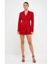 【送料無料】 エンドレスローズ レディース ジャンプスーツ トップス Women's Tweed Blazer Romper Red