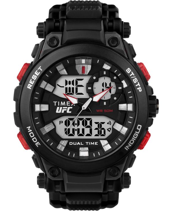 【送料無料】 タイメックス メンズ 腕時計 アクセサリー UFC Men's Quartz Impact Resin Black Watch, 50mm Black