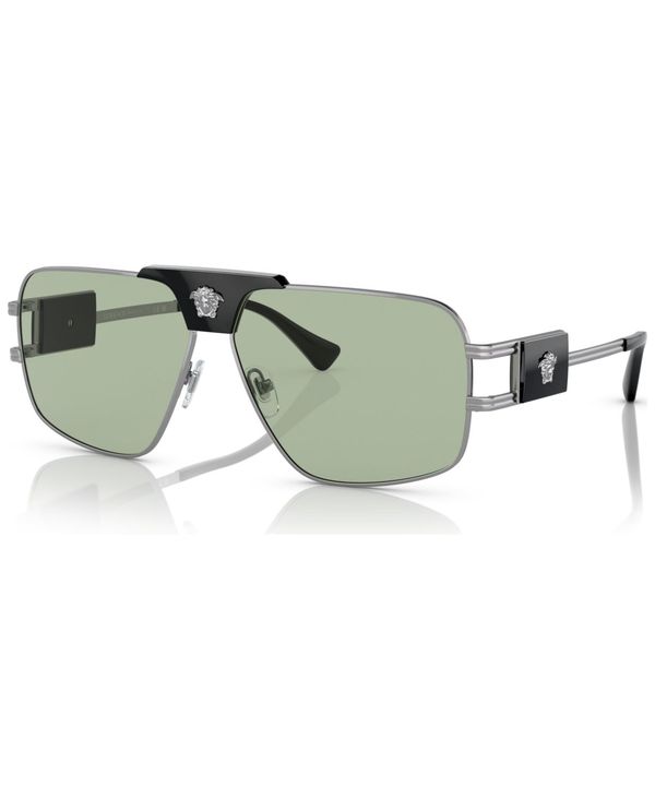 ヴェルサーチ 【送料無料】 ヴェルサーチ メンズ サングラス・アイウェア アクセサリー Men's Sunglasses, VE225163-X 63 Gunmetal