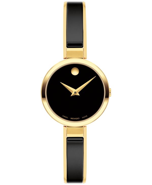 モバド 【送料無料】 モバド レディース 腕時計 アクセサリー Women's Moda Swiss Quartz Black Ceramic Yellow Physical Vapor Deposition Bangle Watch 24mm Two Tone