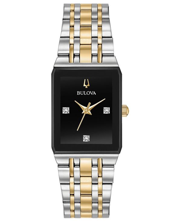 ブロバ レディース アクセサリー 腕時計 Tシャツ Bulova Women's Futuro Diamond-Accent Two-Tone Stainless Steel Bracelet Watch 20.5x32mm No Color