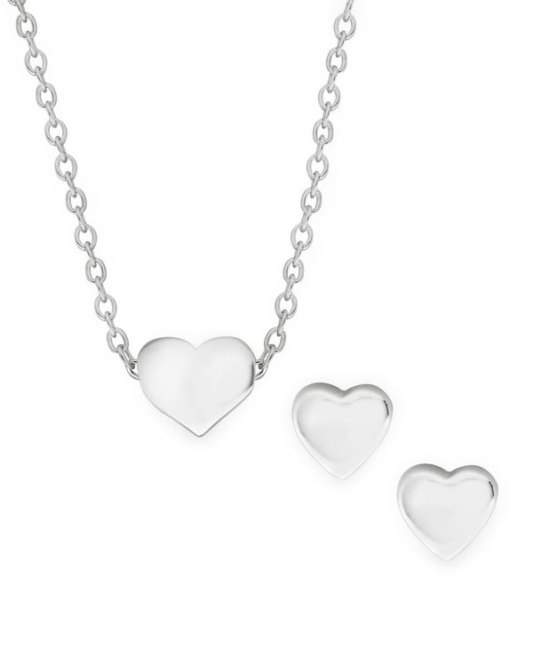 yz [i Tbg fB[X lbNXE`[J[Ey_ggbv ANZT[ Children's Heart Pendant Necklace Stud Earrings Set in Sterling Silver Silver