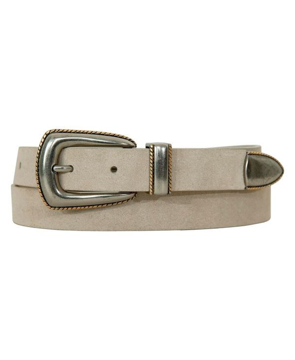 【送料無料】 ラッキーブランド レディース ベルト アクセサリー Western Suede Belt Distressed White