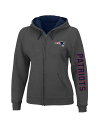 【送料無料】 プロファイル レディース ジャケット・ブルゾン アウター Women's Heather Charcoal New England Patriots Plus Size Fleece Full-Zip Hoodie Jacket Heather Charcoal