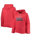 【送料無料】 ソフト アズ ア グレープ レディース パーカー・スウェット フーディー アウター Women's Red Boston Red Sox Plus Size Side Split Pullover Hoodie Red