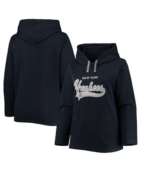 yz \tg AY A O[v fB[X p[J[EXEFbg t[fB[ AE^[ Women's Navy New York Yankees Plus Size Side Split Pullover Hoodie Navy