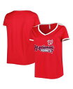 yz \tg AY A O[v fB[X TVc gbvX Women's Red Washington Nationals Plus Size V-Neck T-shirt Red