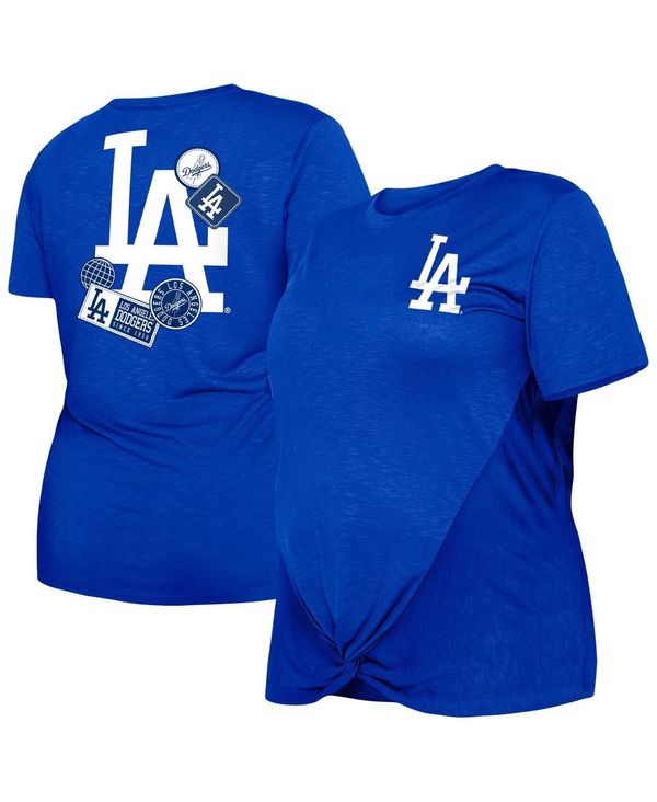 yz j[G fB[X TVc gbvX Women's Royal Los Angeles Dodgers Plus Size Two-Hit Front Knot T-shirt Royal