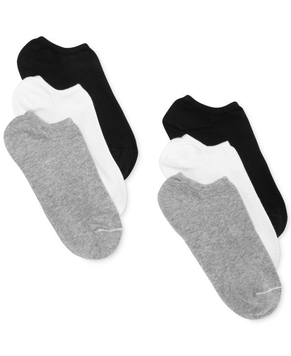 yz q[ fB[X C A_[EFA Women's 6 Pack Cotton No Show Socks Grey/Black/White