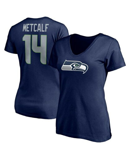 【送料無料】 ファナティクス レディース Tシャツ トップス Women's Branded DK Metcalf College Navy Seattle Seahawks Player Icon Name and Number V-Neck T-shirt Navy 【送料無料】 ファナティクス レディース Tシャツ トップス Women's Branded DK Metcalf College Navy Seattle Seahawks Player Icon Name and Number V-Neck T-shirt Navy