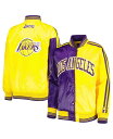 【送料無料】 スターター レディース ジャケット ブルゾン アウター Women 039 s Purple, Gold Los Angeles Lakers Split Colorblock Satin Full-Snap Varsity Jacket Purple, Gold