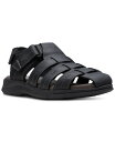 【送料無料】 クラークス メンズ サンダル シューズ Men 039 s Walkford Fish Tumbled Leather Sandals Black Tumbled