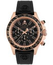 yz tBbvvC Y rv ANZT[ Men's Chronograph Nobile Racing Black Silicone Strap Watch 43mm Ip Rose Gold