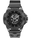 yz tBbvvC Y rv ANZT[ Men's The Skull Gray Transparent Silicone Strap Watch 45mm Transparent Grey