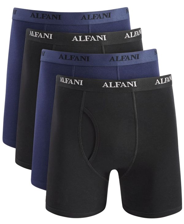 【送料無料】 アルファニ メンズ ボクサーパンツ アンダーウェア Men 039 s 4-Pk. Moisture-Wicking Cotton Boxer Briefs, Created for Macy 039 s Navy/black Cmbo