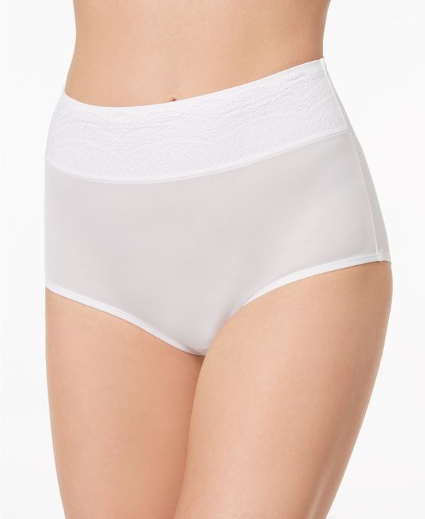 【送料無料】 ワーナーズ レディース パンツ アンダーウェア Warners&reg; No Pinching No Problems&reg; Dig-Free Comfort Waist with Lace Microfiber Brief RS7401P White