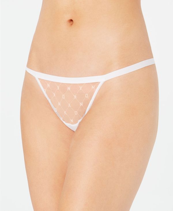 ダナ・キャラン 【送料無料】 ダナ キャラン ニューヨーク レディース パンツ アンダーウェア Monogram Mesh Thong Underwear DK5029 Poplin White