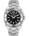 yz FTX FT[` Y rv ANZT[ Men's Versus Reaction Watch 48mm Silver/Black