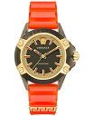 yz FT[` Y rv ANZT[ Men's Swiss Icon Active Orange Silicone Strap Watch 42mm Transparent Black