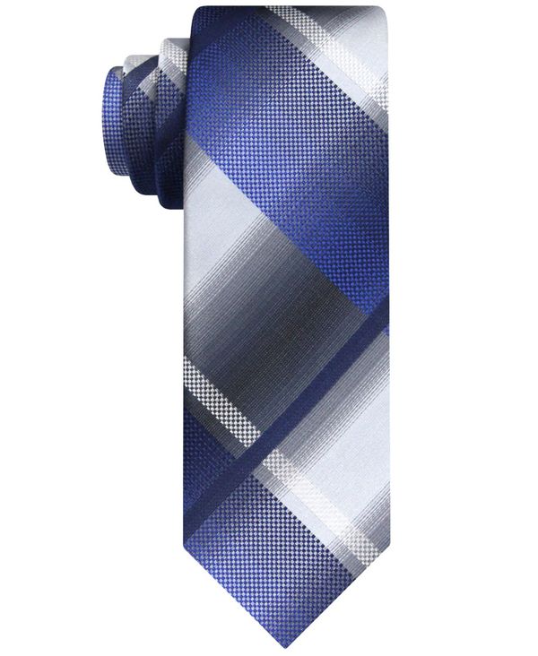 yz @nEZ Y lN^C ANZT[ Men's Shaded Swirls Plaid Tie Navy