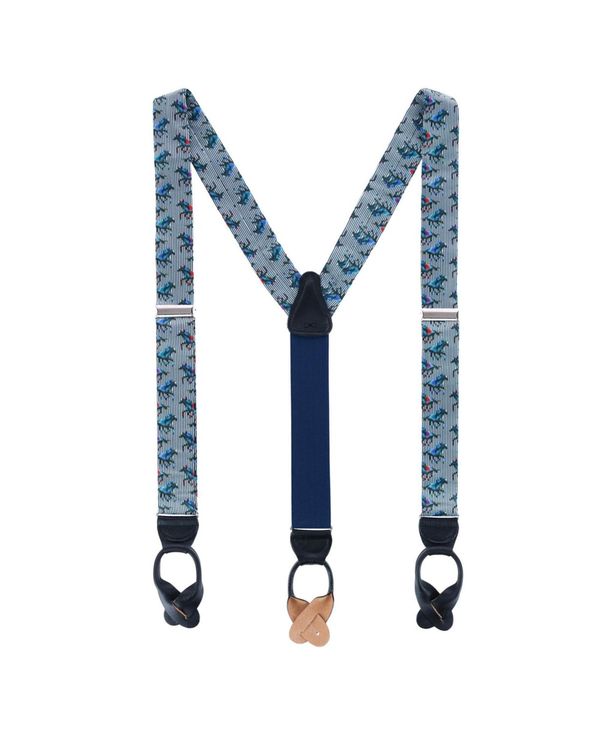 【送料無料】 トラファルガー メンズ ベルト アクセサリー Derby Winning Racehorse Silk Button End Suspenders Multiple