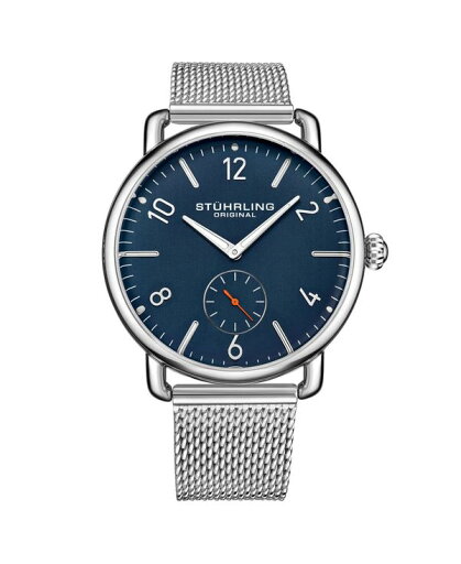 【送料無料】 ストゥーリング メンズ 腕時計 アクセサリー Men's Silver Tone Stainless Steel Bracelet Watch 42mm Blue 【送料無料】 ストゥーリング メンズ 腕時計 アクセサリー Men's Silver Tone Stainless Steel Bracelet Watch 42mm Blue