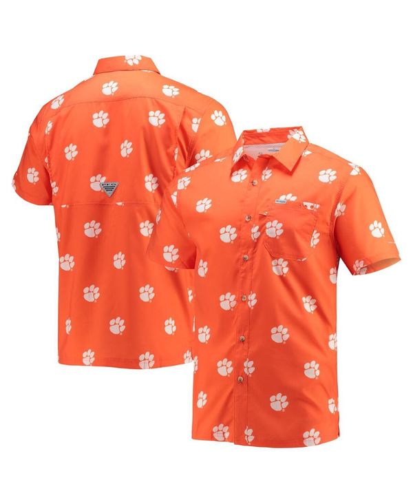 【送料無料】 コロンビア メンズ シャツ トップス Men's Orange Clemson Tigers Super Slack Tide Omni-Shade Button-Up Shirt Orange