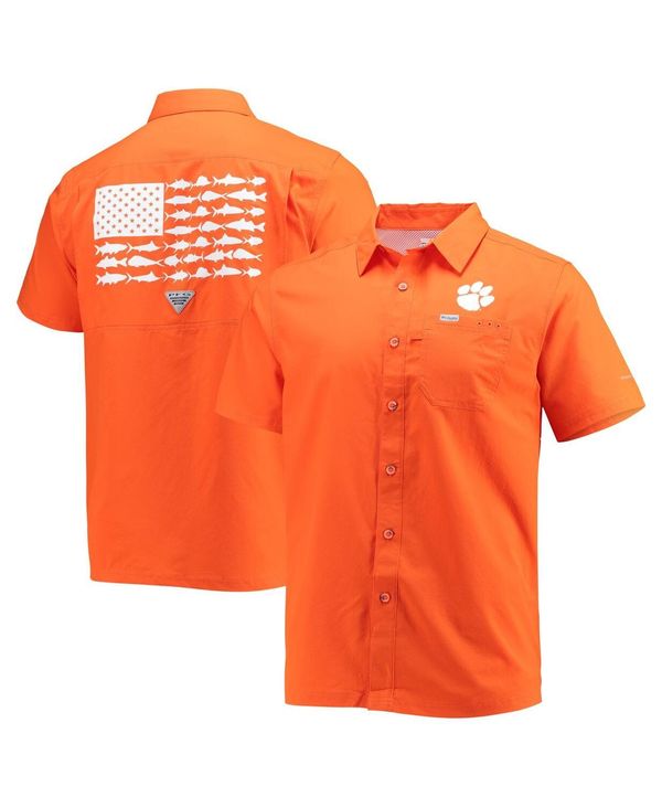 【送料無料】 コロンビア メンズ シャツ トップス Men's Orange Clemson Tigers Slack Tide Camp Button-Up Shirt Orange