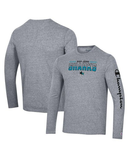 【送料無料】 チャンピオン メンズ Tシャツ トップス Men's Heather Gray San Jose Sharks Tri-Blend Long Sleeve T-shirt Gray 【送料無料】 チャンピオン メンズ Tシャツ トップス Men's Heather Gray San Jose Sharks Tri-Blend Long Sleeve T-shirt Gray