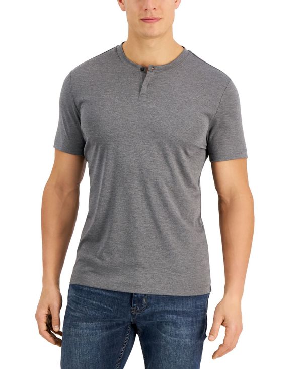 【送料無料】 アルファニ メンズ Tシャツ トップス Men's Solid Henley, Created for Macy's Onyx Opd